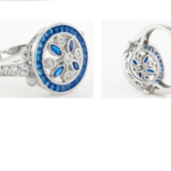 Blue Sapphire & cubic zirconia in.925 Sterling silver - Picture 2 of 2